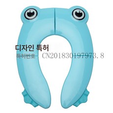직판 개구리 모양 접이식 변기 받침 좌변기 휴대용 변기 뚜껑, 색깔2, 1개