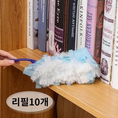 배리앤코 먼지털이 가정용 일회용 정전기 자동차 청소, 1개, 블루화이트