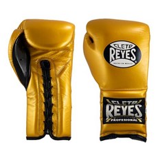 [관세 별도]클레토 레예스 Reyes E400 Professional Training Boxing Gloves Laces 레이스타입, 솔리드 골드 CRE