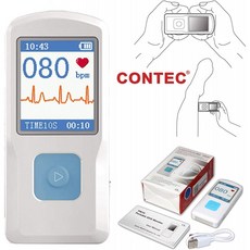 CONTEC 휴대용 ECG / EKG 모니터 PC 소프트웨어 심전도 블루투스 심장 박동 비트 LCD 모니터 PM10