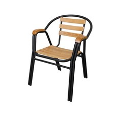 퍼주퍼주 PS-40 검정두줄목팔단 알루미늄의자 야외용