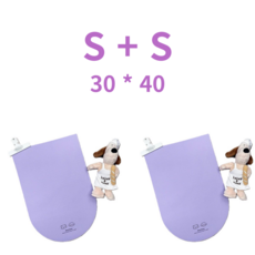 리엔떼 굿다이닝 반려동물 식기매트 흘림방지매트 밥그릇매트 1+1, 1세트, 퍼플반원 S+S