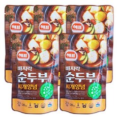 해표 바지락 순두부 맛집 찌개양념 120g 5팩, 단품, 단품