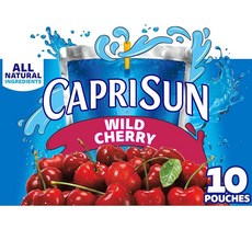 Capri Sun Wild Cherry 천연 맛 아동용 주스 음료 블렌드 (10개입 박스 177.4ml (6온스) 파우치), 177ml