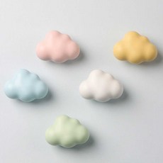 서랍 손잡이 귀여운 가구 옷장 서랍장 구름 하트 달 디자인 장식, 무광 96구 파랑
