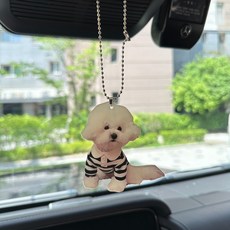 트리빅 1+1 강아지 룸미러걸이 차량용악세사리, 2개, 비숑