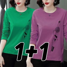 1+1 긴팔 봄가을 라운드넥 맨투맨
