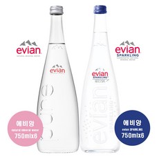 에비앙 로스카 750 6병+에비앙 스파클링 750 6병 (1박스), 12개, 750ml