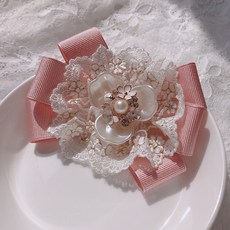 블로썸 자개 레이스 꽃 리본브로치 헤어핀 (3color)