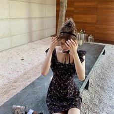 원피스 여성 감각 부드러운 산들바람 작은 키 달짝지근함 가염 점프슈트