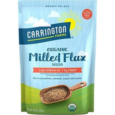 Carrington Farms Organic Milled Flax Seed Gluten Carrington Farms 유기농 가공 아마씨 글루튼 프리 USDA 유기농 14, 396g, 1개