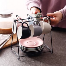 모나코올리브 망고너츠 모던 찻잔 머그컵 거치대 식기건조대, 다크브라운, 2개
