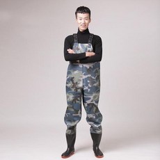 해루질장화 가슴장화 야외 플라이 낚시 가슴 방수 스타킹 발 고무 넘어 가고 점프 농업 사냥 캠핑 부츠 두꺼운 065mm, 카모 43