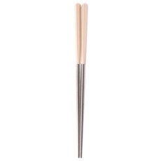 BUFFALO 牛頭牌 Free 不銹鋼複合六角筷 5雙入, 玉石白, 304不鏽鋼材質, 23cm 140g, 1包