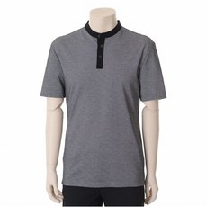 바쏘옴므 블랙 모노톤 차이나카라 티셔츠 (WST2KT61A)