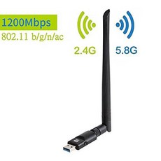 JACSSO 1200Mbps USB무선랜카드 듀얼밴드 (2.4G/ 150Mbps+ 5G/ 433Mbps) US, 상세내용참조