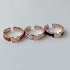 투에이치 H 에르 모던 레이어드링 오픈반지