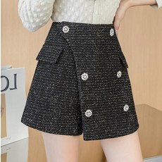 아주좋은 하우스 겨울 가을 계절 모직반바지 여성 핏아우터 캐주얼바지 빅진