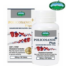 호주 네이쳐스탑 사탕수수 폴리코사놀 Policosanol 20mg 180정 (6개월분), 1개, 6개월분|