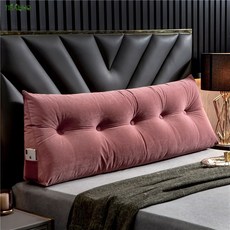 침대 등받이 쿠션 소파 집순이 요추 헤드 보드, 인디안 핑크(탈부착 및 세탁)_60x50x20
