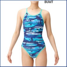 실내수영복 브랜드추천! 수입아레나 썬셋팜트리 하이컷탄탄이BUMT 여자수영복 몸매보정 선수반