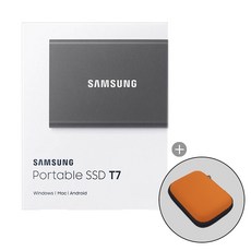 삼성전자 정품인증 T7 1TB 2TB + 파우치(색상 랜덤) 세트, 그레이