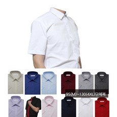 MENO MOSSO 95(M)~130(4XL) 솔리드 기본 레귤러 일자핏 시원하고 부드럽고 구김적은 레이온 반팔 와이셔츠