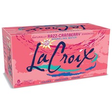 LaCroix Sparkling Water Razz-Cranberry 라크로이 스파클링 워터 탄산수 라즈 크랜베리 355ml 8개입 1박스