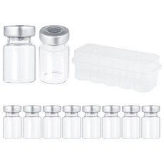 주사용 5ml 유리 바이알 자가 치유 주입 포트 포함 투명 밀봉 주입용 빈 바이알 (10 5ml), 10_2ml