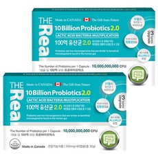 더리얼 장건강 100억 유산균 500mg 60캡슐, 60g, 2개