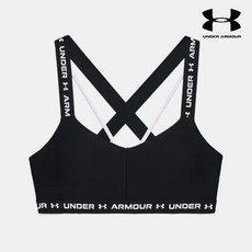 국내매장 언더아머 UNDERARMOUR 언더아머언더아머 여성 UA 크로스백 로우 스포츠 브라 필라테스 운동용 브라탑 1361033-001