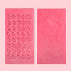 SSD#SHOP 부드러운 토끼 극세사 수건, 핑크, 1개