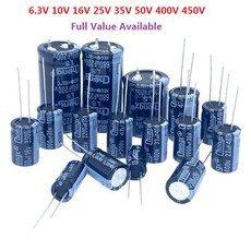 알루미늄 전해질 6 3V 10V 16V 25V 35V 50V 400V 450V 1UF 2 2UF 4 7UF 10UF 1000UF 22UF 33UF 47UF 470UF 100UF, 6.3V 2200uF 5PCS