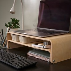 이케아 VATTENKAR 바텡카르 노트북 모니터스탠드 자작나무 52x26cm 605.415.66, wood