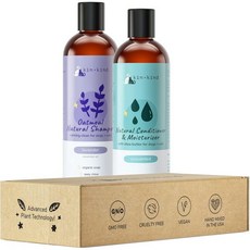 반려견과 반려묘를 위한 스킨+카인드별 오트밀 샴푸 - 콜로이드 오트밀로 민감한 피부를 고양이 및 반려견 올리브 오일과 코코넛 오일이 함유된 안전한 천연 포뮬러 (12온스) 미국산, Lavender Shampoo & Unscented C