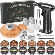 Vabaso 칵테일 스모커 키트 토치 포함 6가지 우드칩 스모키 페어링 크리스마스 선물, 1개