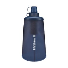 LifeStraw 라이프 스트로우 피크 시리즈 접을 수 있는 스퀴즈 병 물 필터 시스템 트레일 러닝 하이킹 여행 사이클링 낚시용 650ml 다크 마운틴 그레이