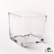 올댓허브 300ml 정사각 투명 유리용기-8cm-4개 캔들 용기 캔들 홀더 용기, 4개