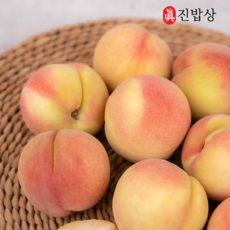 진밥상 복숭아 딱딱이 납작 황도 백도 망고복숭아, 1박스, 딱딱이복숭아 중과 2kg (7-9과 내외)