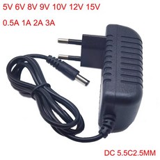 범용 전원 어댑터 공급 충전기 AC 110-240V DC 5V 6V 8V 9V 10V 12V 0.5 1A 2A 3A LED 조명 스트립용 Eu, 04 2A, 01 US, 06 6V