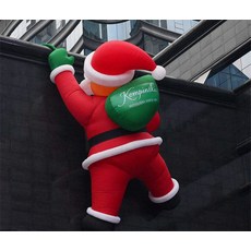 벽타는 산타 크리스마스 소품 대형 인형 풍선, 초록가방/3M, 1개
