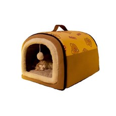  숨숨집 고양이 길냥이 고양이집 겨울집 고양이터널 텐트 쿠션, 3XL-100 70 60 cm(멀티 캣 가족용), 3. 그린 프린트 하우스   마음대로 누울 수 있는 넓 