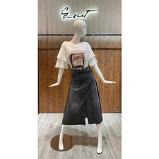 [지컷] 지컷 그레이 워싱 데님 스커트 7220355681