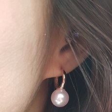 RUSIA 10mm 진주귀걸이(로즈골드 한복 YM)
