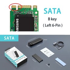 컴퓨터용품 Phi- M.2 NVME SSD 인클로저 NGFF SATA 외장 케이스 M2 USB 3.1 c타입 6Gbps 10Gbps B/M 키 HD 스토리지 박스 하우스 PC 노트, [01] SATA, 한개옵션1