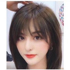 가발 스타일 변신 앞머리 인모 부분가발, 1개, 자연블랙