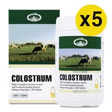 호주 네이쳐스탑 colostrum 초유 단백질 초유프로틴 820mg 500정, 5개