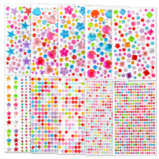 펴나나다 큐빅 비즈 보석 스티커 10종 세트, 1세트, 혼합색상 1세트, 혼합색상
