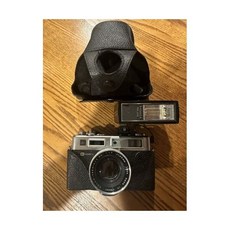 야시카 일렉트로 35 GSN 35mm 레인지파인더 필름 카메라 케이스와 플래시