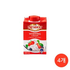 프레지덩 휘핑크림 200ml x 3개입 (냉장포장포함), 4개